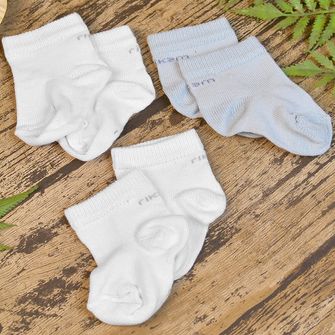 Kit Meia 3 Unidades Com Aplique Azul Tam. 16 a 20