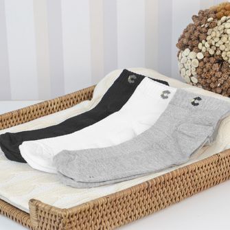 Kit Meia Cano Curto com 3 Unidades Cinza Tam. 34 a 38