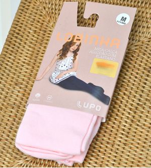 Meia Calça Lobinha Algodão com Elastano Rosa De 5m a 13 anos