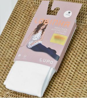 Meia Calça Lobinha Algodão com Elastano Branco 5m a 13 anos