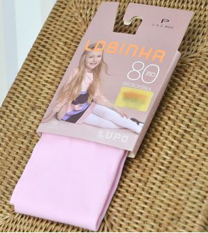 Meia Calça Lobinha Fio 80 Microfibra Rosa De 0 a 12 anos
