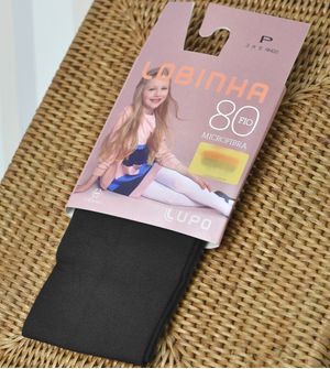 Meia Calça Lobinha Fio 80 Microfibra Preta De 0 a 12 anos