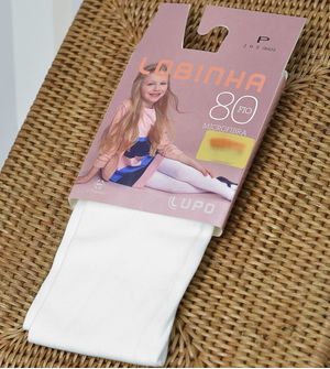 Meia Calça Lobinha Fio 80 Microfibra Branco De 0 a 12 anos