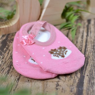 Meia Sapatilha Com Cheirinho Laço Rose Tam. 21 a 25