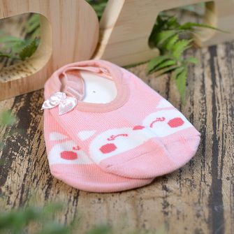 Meia Sapatilha Com Cheirinho Laço Salmon Tam. 21 a 25