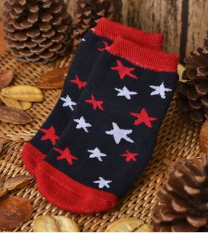 Meia Cano Médio Antiderrapante Estrelas Tam. 15 a 23
