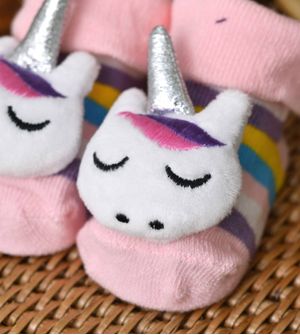 Meia Antiderrapante com Bichinho - Unicórnio Tam. 15 a 20