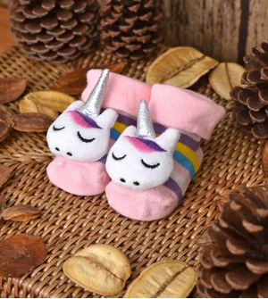 Meia Antiderrapante com Bichinho - Unicórnio Tam. 15 a 20