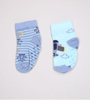 Kit Meia Soquete Bebê com 2 Unidades Tam. 17 a 22