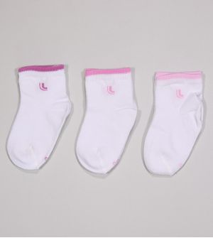 Kit Meia Baby Rosa com 3 Unidades 02165/089/904 Tam. 0 a 23