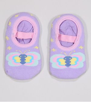 Meia Sapatilha Baby Antiderrapante Lilás Tam. 16 a 23