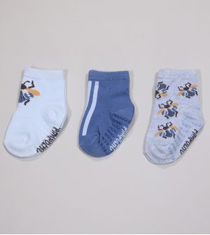 Kit Meia Colorida com 3 Unidades - 3750 Tam. 16 a 20