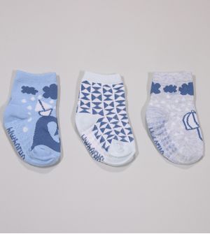 Kit Meia Colorida com 3 Unidades - 3750 Tam. 16 a 20