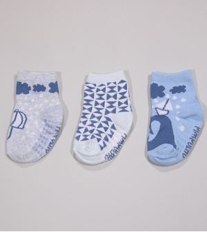 Kit Meia Colorida com 3 Unidades - 3750 Tam. 16 a 20