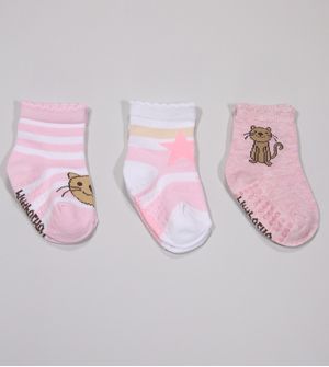 Kit Meia Colorida com 3 Unidades - 3740 Tam. 16 a 20