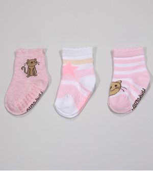 Kit Meia Colorida com 3 Unidades - 3740 Tam. 16 a 20