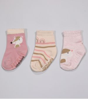 Kit Meia Colorida com 3 Unidades - 3740 Tam. 16 a 20