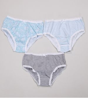 Kit Calcinha Lobinha com 3 unidades - 18100089 De 0 a 8 anos