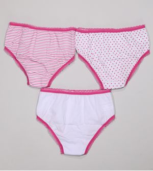 Kit Calcinha Lobinha com 3 unidades Rosa De 0 a 8 anos