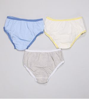 Kit Calcinha Princesas da Disney 3 unidades Cinza 0 a 8 anos