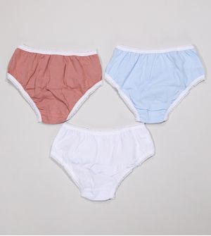 Kit Calcinha Princesas da Disney 3 unidades Rose 0 a 8 anos