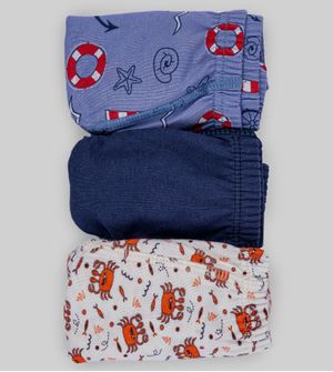 Kit Cueca Oceano com 3 Unidades - 6067 De 0 a 10 anos