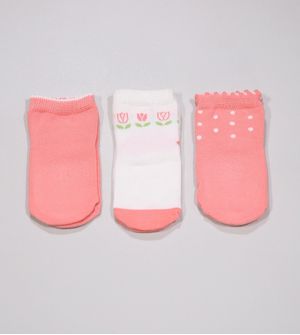 Kit Meia Baby Girl com 3 Unidades - 2000/889/920 Tam. 0 a 23