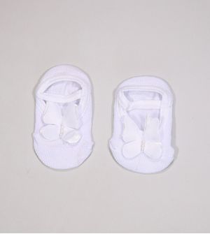 Meia Sapatilha Borboleta Branca Tam. 13 a 16