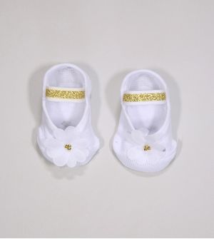 Meia Sapatilha Baby Flor Branco - 02014 Tam. 13 a 16