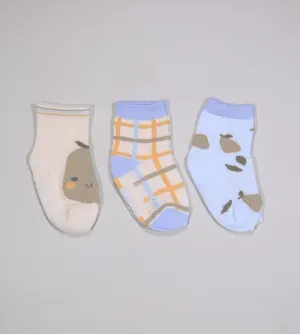 Kit Meia Colorida Antiderrapante com 3 Unidades Tam. 16 a 20