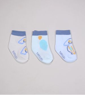 Kit Meia Colorida com 3 Unidades - 300614 Tam. 0 a 15