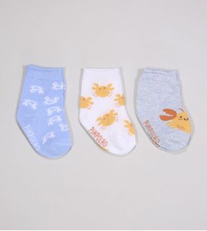 Kit Meia Colorida com 3 Unidades - 300614 Tam. 0 a 15