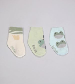 Kit Meia Colorida com 3 Unidades - 300614 Tam. 0 a 15