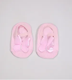 Meia Sapatilha Borboleta Rosa Tam. 13 a 16