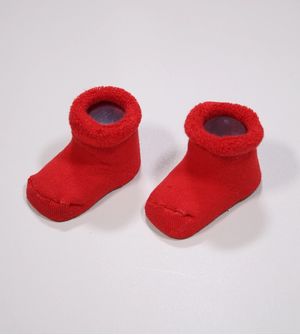 Pantufa Atoalhada Vermelho - 0115 De 0 a 6 meses