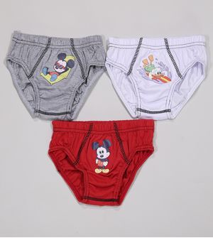 Kit Cueca Mickey 3 Unidades Vermelho Lupo De 3 a 11 anos