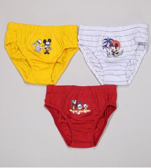 Kit Cueca Mickey 3 Unidades Amarelo Lupo De 3 a 11 anos
