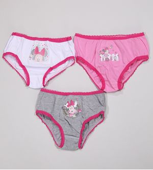 Kit Calcinha Minnie com 3 unidades - 18200089 De 0 a 8 anos