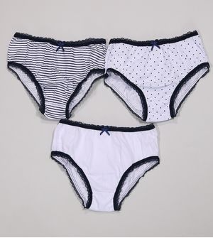 Kit Calcinha Lobinha com 3 unidades Marinho De 0 a 11 anos