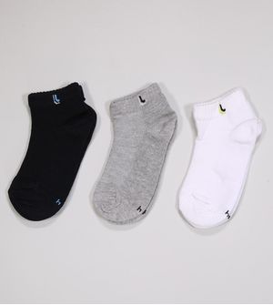 Kit Meia Kids Branco Cano Médio com 3 Pares Tam. 24 a 35