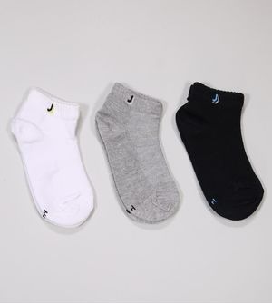 Kit Meia Kids Branco Cano Médio com 3 Pares Tam. 24 a 35