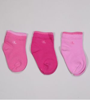 Kit Meia Baby Rosa com 3 Unidades 02165/089/906 Tam. 0 a 23