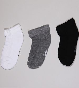 Kit Meia Cano Curto 3 Unidades - T08004 Preta Tam. 31 a 38