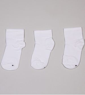 Kit Meia Cano Médio 3 Unidades - T06024 Branco Tam. 23 a 34