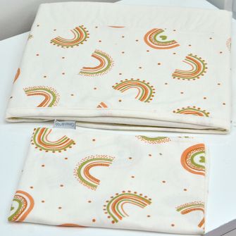 Jogo de Lençol para Berço Camping Arco Íris com 2 peças