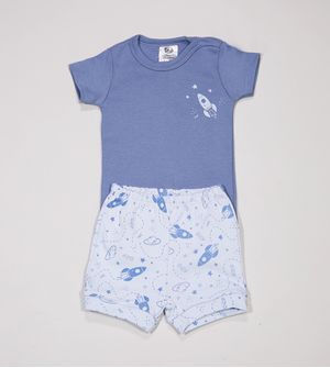 Conjunto Body/Shorts Foguete - 10990 De 3 a 18 meses