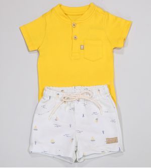 Conjunto Body Shorts Boy - 1243017 De 3 a 12 meses