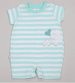 Macaquinho Listras Verde - 5643 De 3 a 12 meses