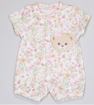 Macaquinho Florido Urso - 2128 De 3 a 12 meses