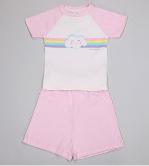 Conjunto Pijama Cute Rainbow Rosa - 2668 De 1 a 6 anos